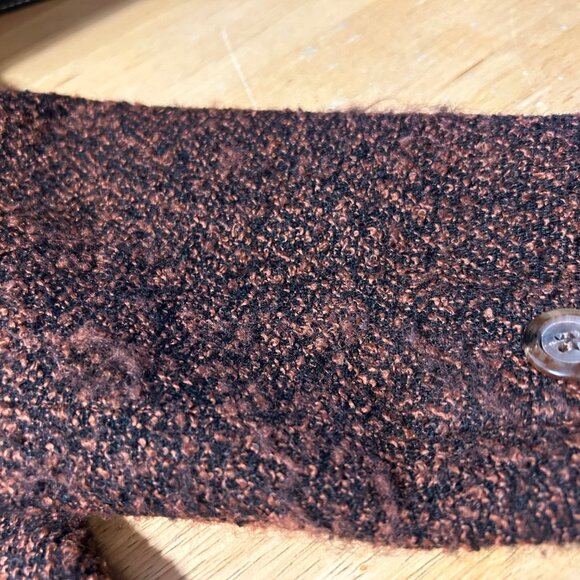 Yves Saint Laurent Black Brown Tweed Boucle Wool Blend Faux Fur Jacket Coat 6 - Picture 16 of 16